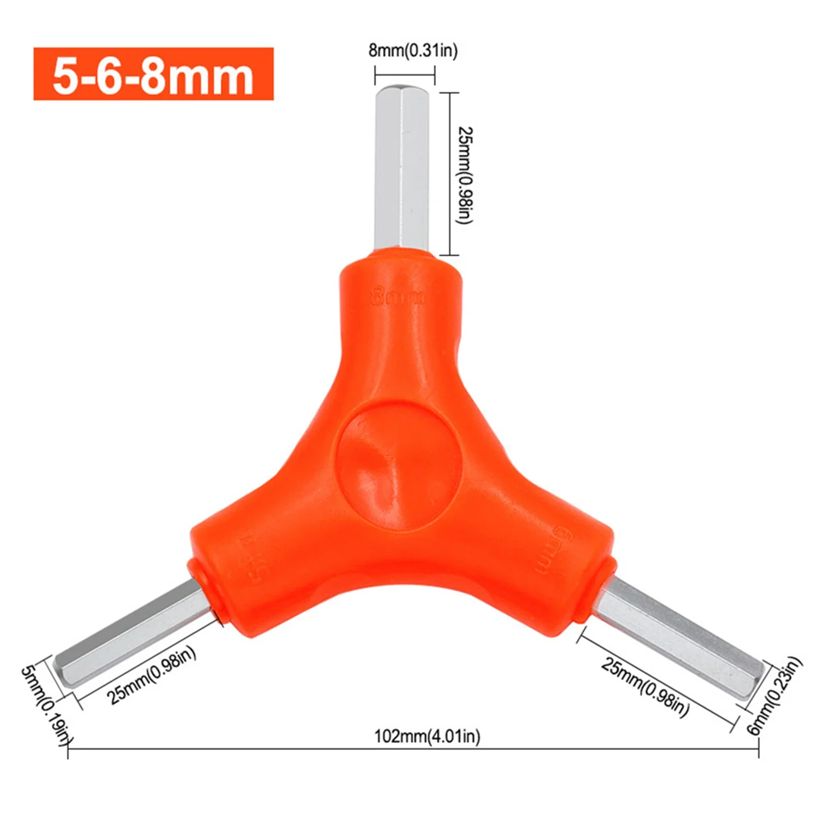 Chave hexagonal trigeminal 3 em 1, chave de soquete hexagonal, ferramentas manuais, chave antiderrapante para bicicleta, manutenção automática, ferramentas manuais de reparo