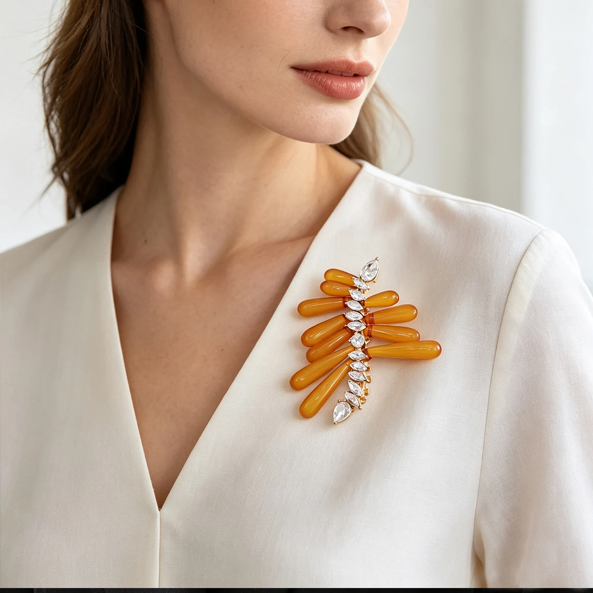 Trendy Geometry Resin Rhinestone Brooch For Women Arab Turkish Cloth Pins Indian Resin Pins Bohemian Bride Jewelry Accessory