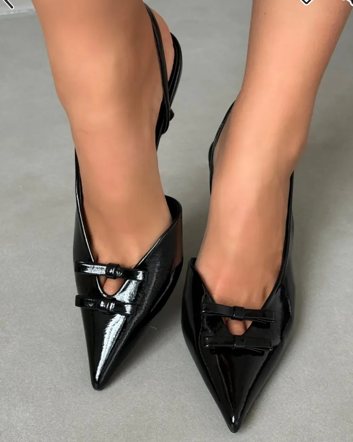 

CHMURY Luxury Pointed Toe 8cm Black Burgundy High Heels Pumps Slingback Shoes with Bow for Women 2025