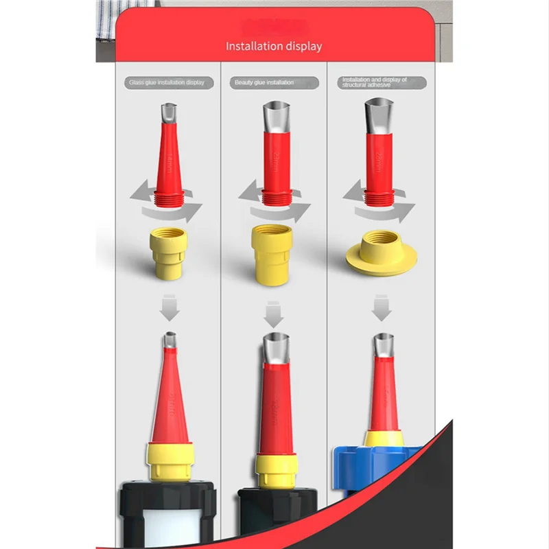 

Flash Trend 48Pc Stainless Steel Caulk Nozzle Applicator Caulking Finisher Glue Silicone Sealant Finishing Tool For Kitchen Bath