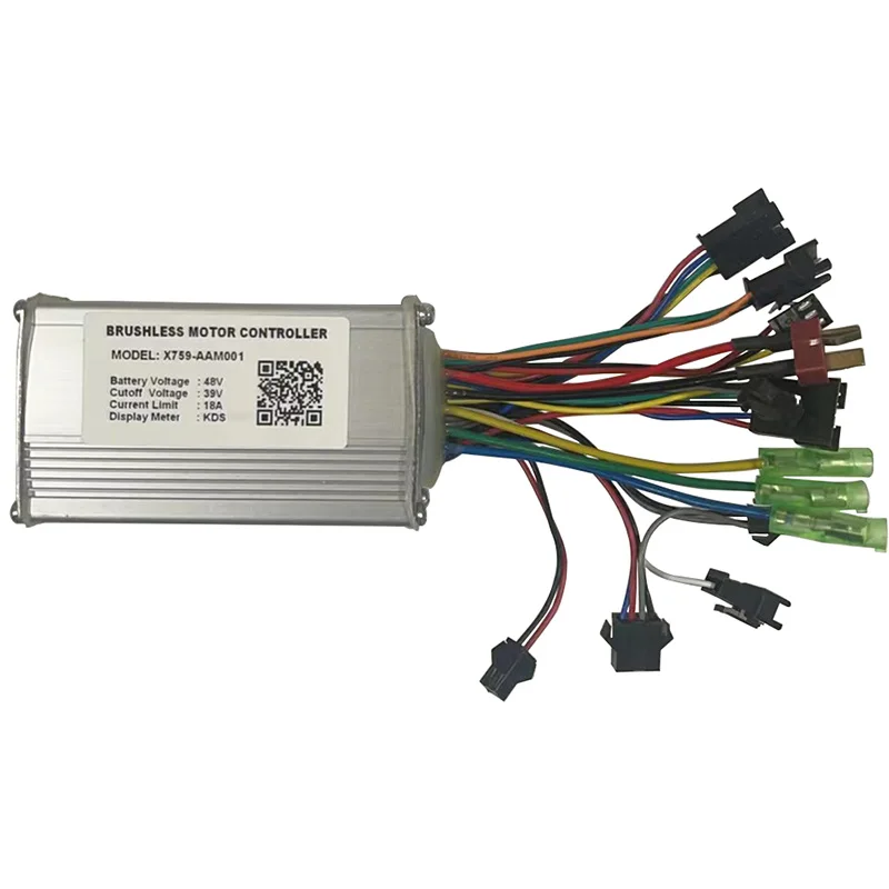 EBIKE Brushless Motor Controller 48V 18A Mountain Bike Speed Controller E-Bike Accessories X759-AAM001 For Display Meter KDS