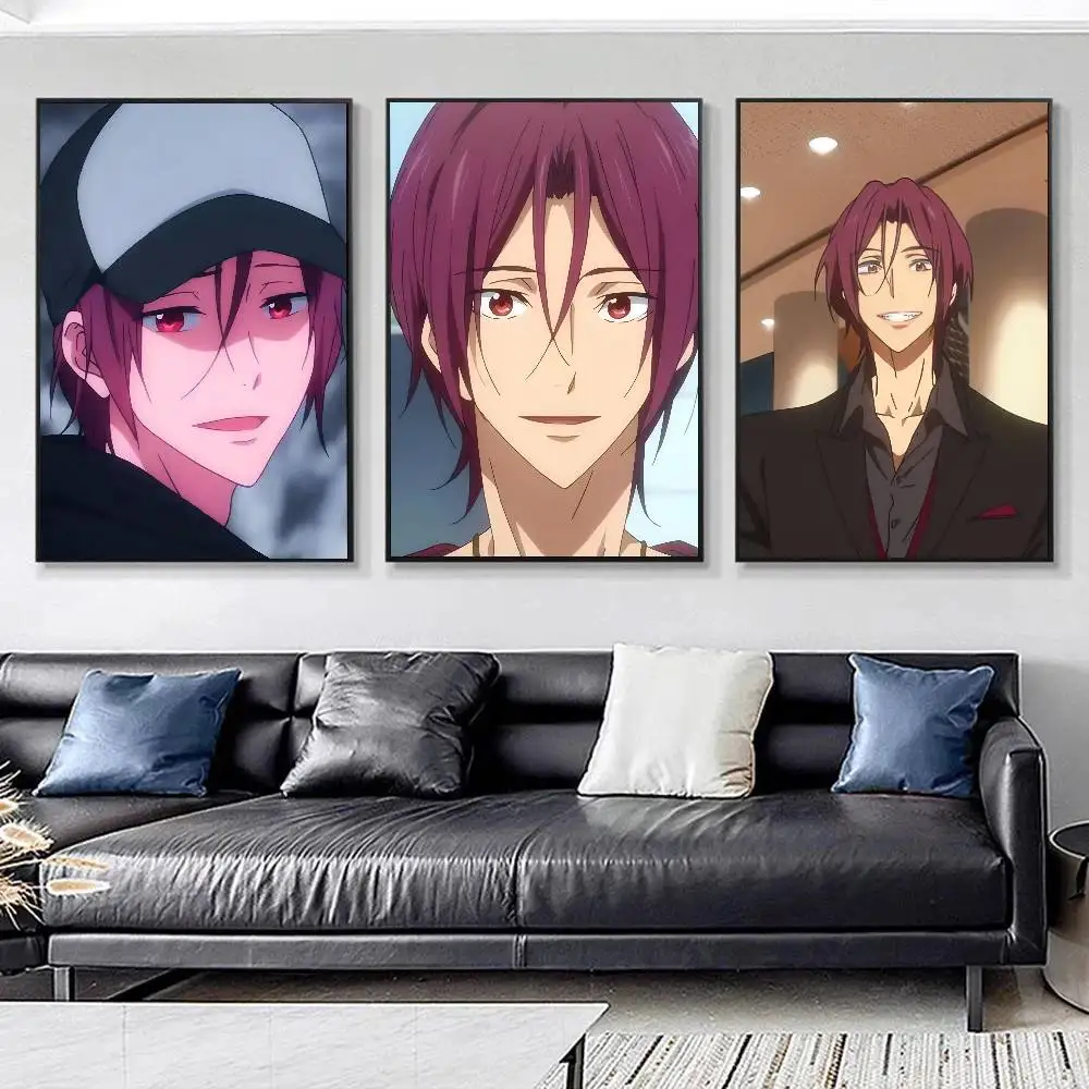 1pc Hot Cartoon Anime F-Free Rin Matsuoka Posters HD Print Vintage Wall Art Decor for Home Study Room