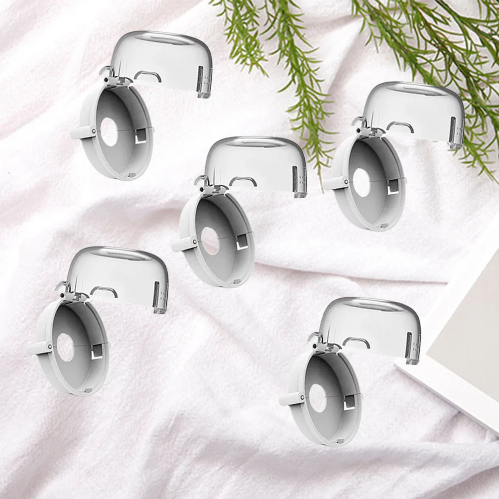 5Pcs Stove Control Covers Child Safety Locks Heat Resistant Non Adhesive Easy Clean Removable Kitchen Protection Caps