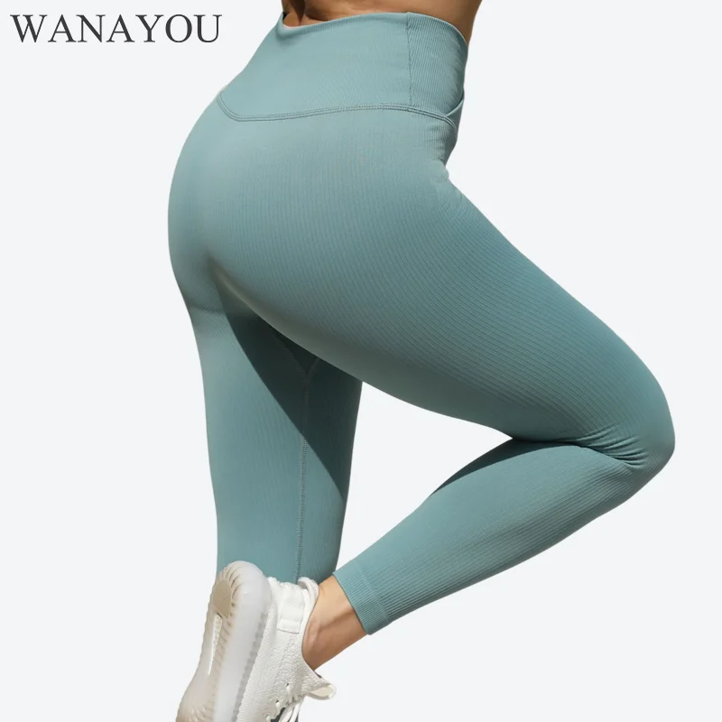 

WANAYOU Cross Waist Sport Leggings Women High Waist Outdoor Running Push Up Fitness Pants Gym Yoga Sweatpants Fitness Tights