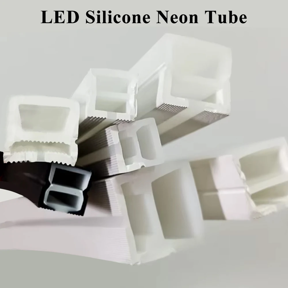 LED Silicone Neon Tube Flexible Cover 0.5m-5m White Black for PCB Width 5/6/10/12mm SMD WS2811/WS2812 Compatible LED Light Strip