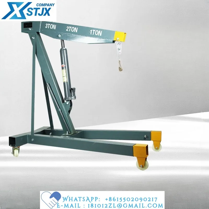 Folding small crane hydraulic car engine hanger engine lifting crane 2 tons 3 tons auto repair mobile crane