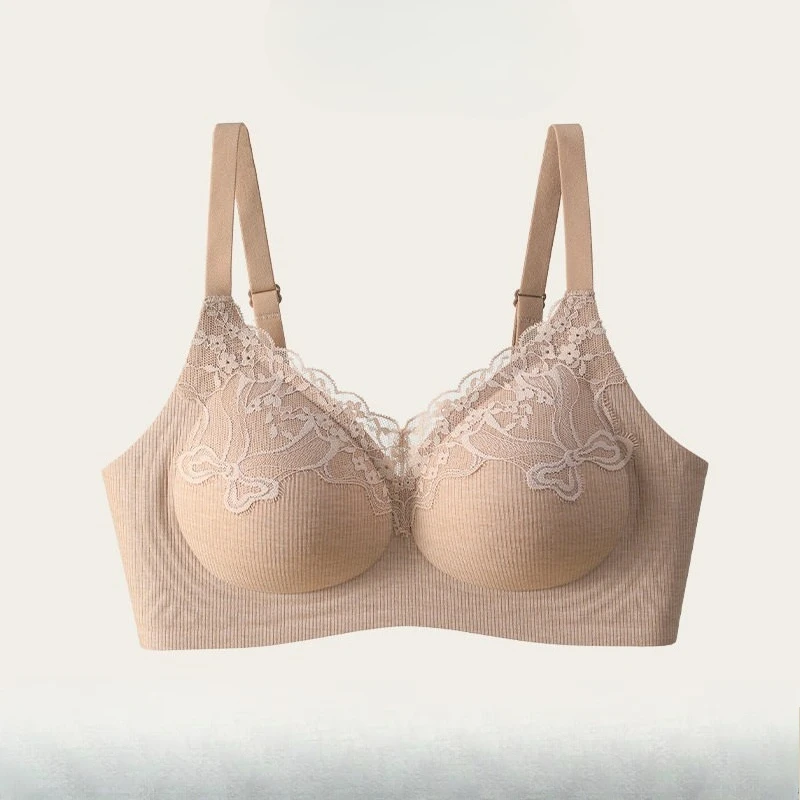 Sexy Lift Jelly Soft Support Bra Thread Design Push Up Gathering Anti Sagging Side Breast Collection Wireless Comfort Bra M-2XL