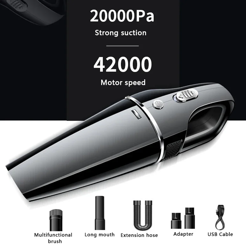 20000Pa Portable Car Vacuum Cleaner Cordless Vacuum Cleaner Automatic Household Handheld Vacuum Cleaner Strong Cyclone Suction