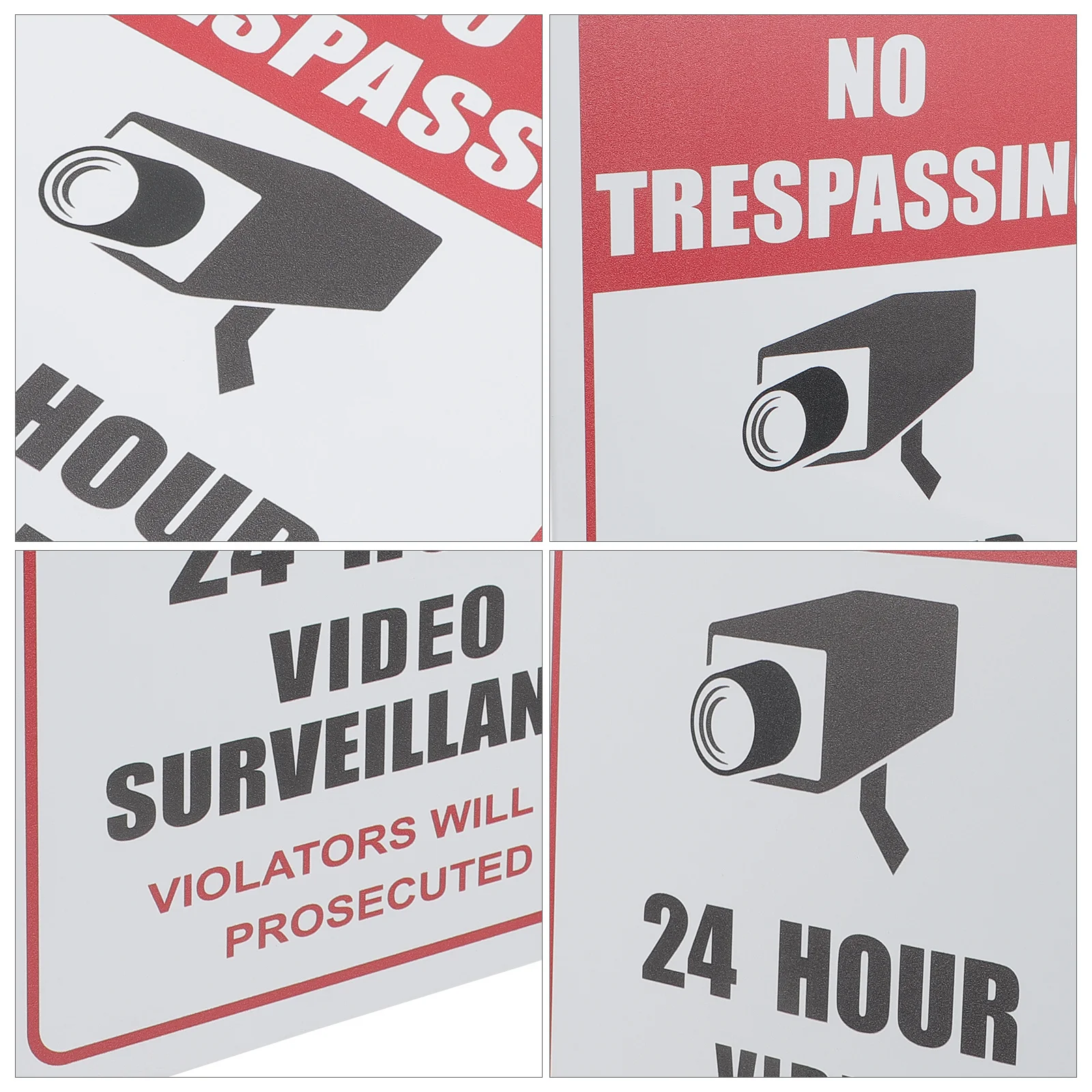 2pcs Retro Tin Art Security Camera Sign Board For Store Home Outdoor Monitoring Area Aluminum Plate Warning Sign Traffic Safety