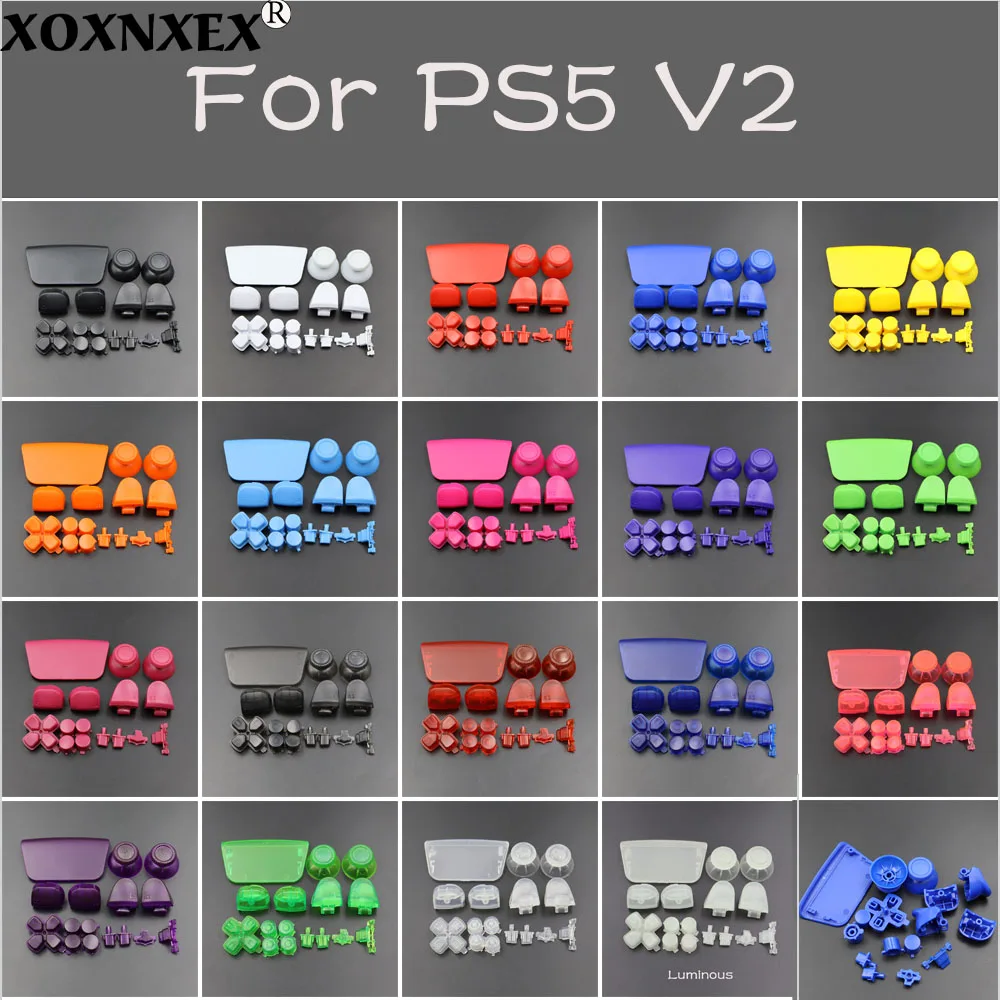 Full Set Plastics Button For PS5 2.0 V2 BDM-020 Handle Thumb Sticks Joystick Cap L1 R1 L2 R2 D-pad Button For PS5 V2 Controller