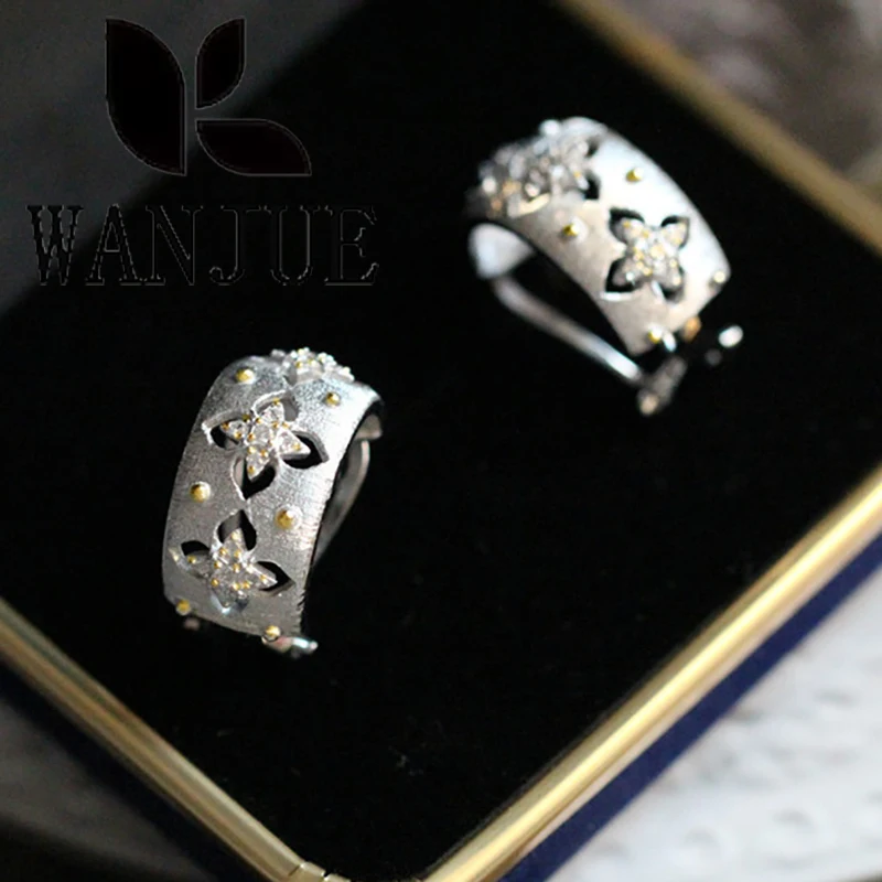 عرض ساخن لعام 2024 على طراز القصر الإيطالي المصقول يدويًا بلونين خاتم حرفي أقراط فرنسية مجوهرات نسائية فاخرة على الموضة