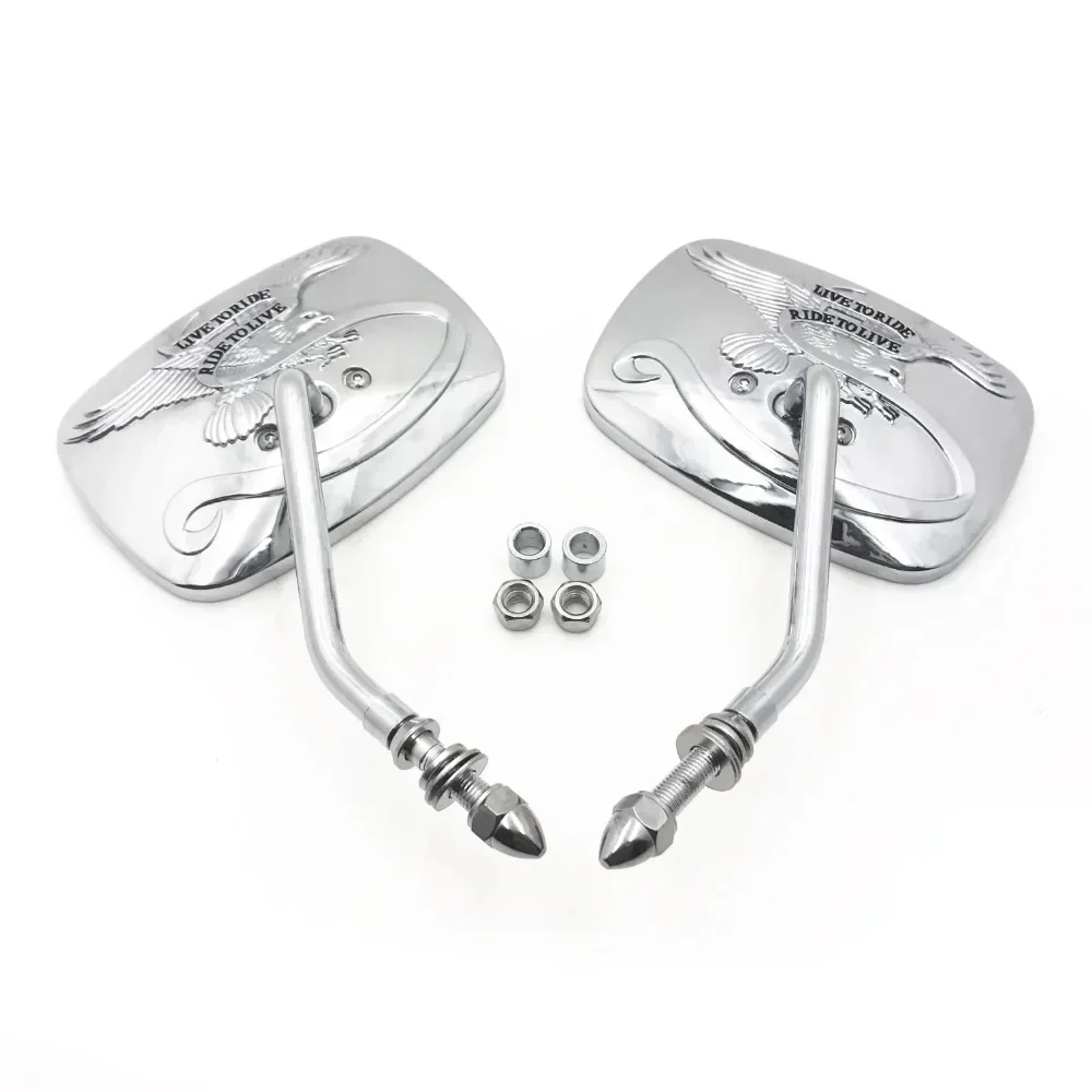 

Motorcycle Rear View Mirrors for Harley 1984~up Street Sports Chopper Cruiser Eagle Spirit Live To Ride