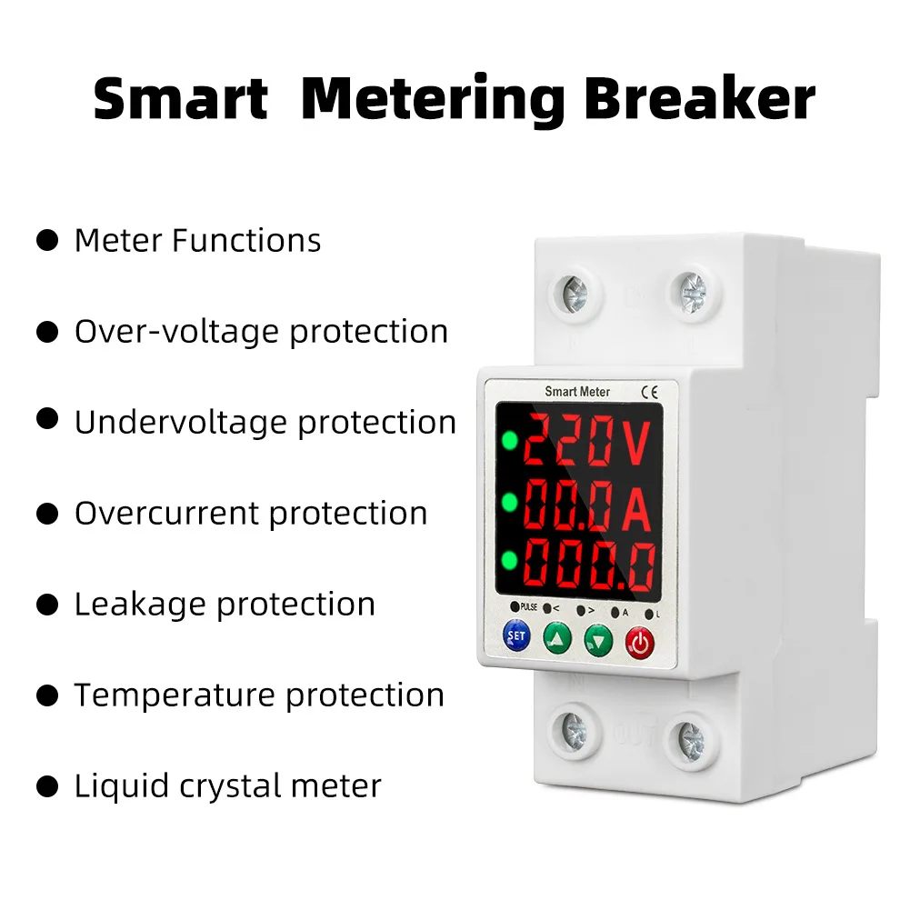 

Tuya WiFi Automatic Recloser Protector Intelligent Metering Breaker Digital Display Recloser Switch Current Limiting Protection