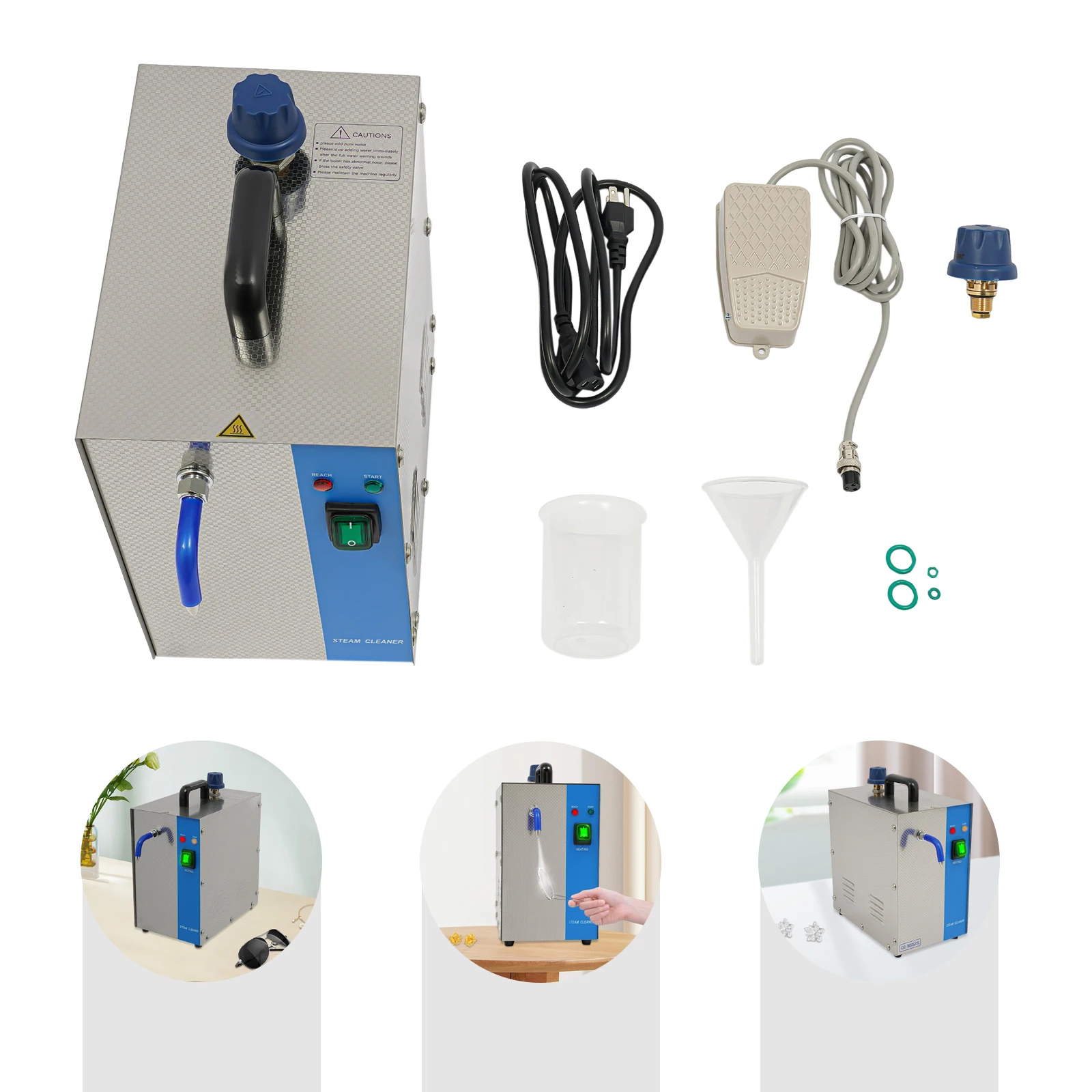 2L Jewelry Steam Cleaner Gold&Silver Steam Cleaning Machine 1300W Gem Washer New