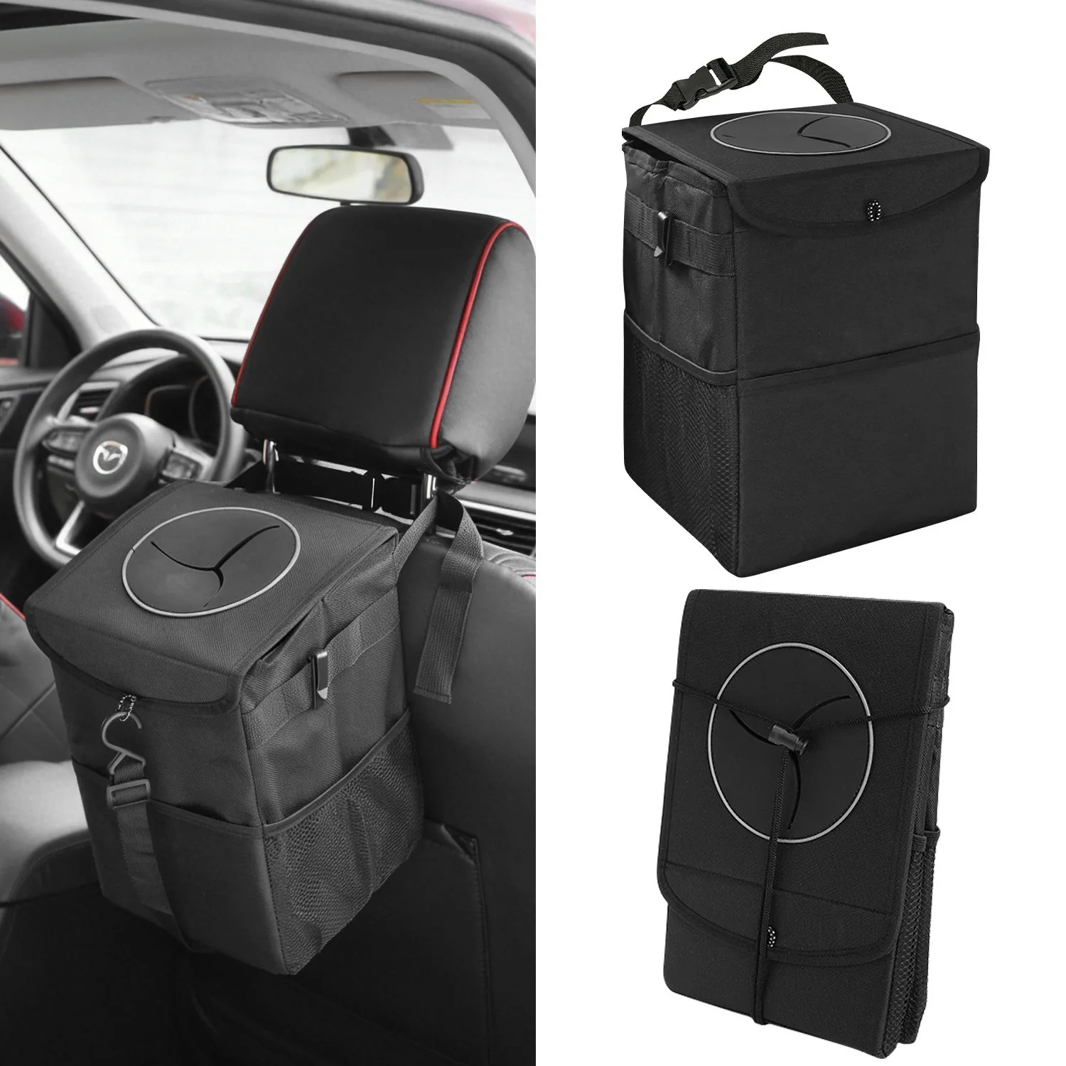 Car Seatback Foldable Trash Can, Durable, Easy To Install, Lightweight, Large Capacity, Suitable for Any Vehicle Model