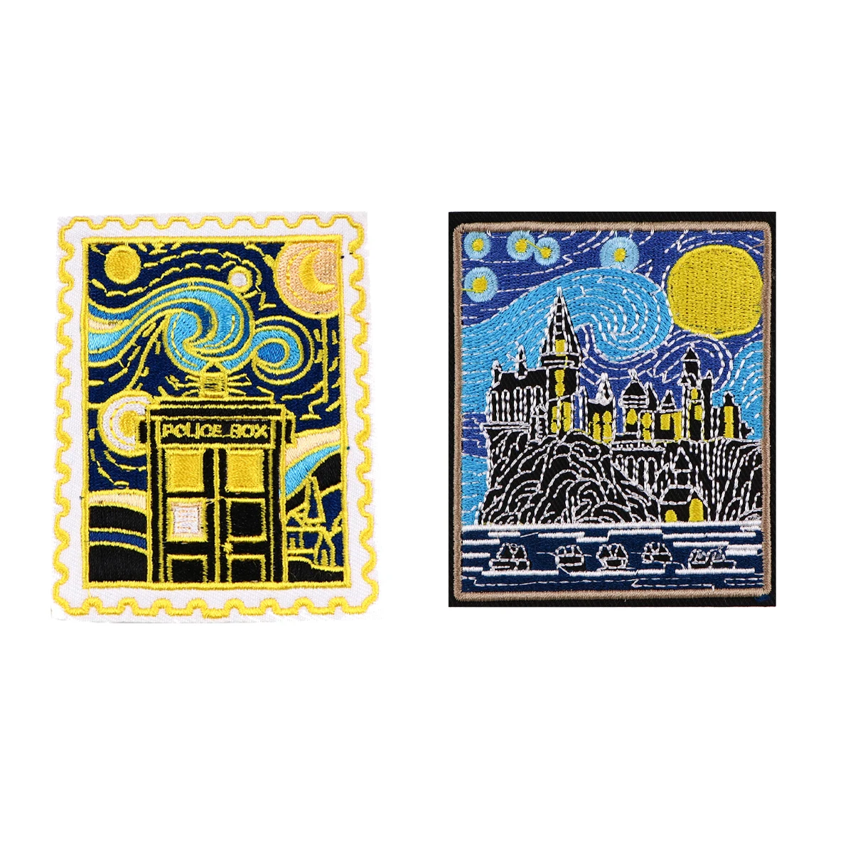

Van Gogh Painting Patch Iron On Stripe for Clothing Thermoadhesive Apparel Sewing Decoration Applique Sew On Patches For Fans