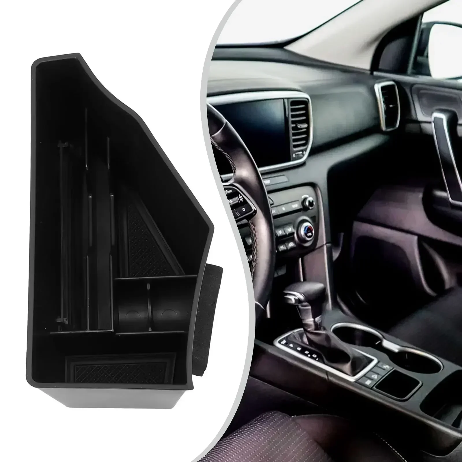 BIXUAN Console Centrale Kia Sportage NQ5 2022-2024 - Boîte Rangement Accoudoir Avec Tapis Antidérapant