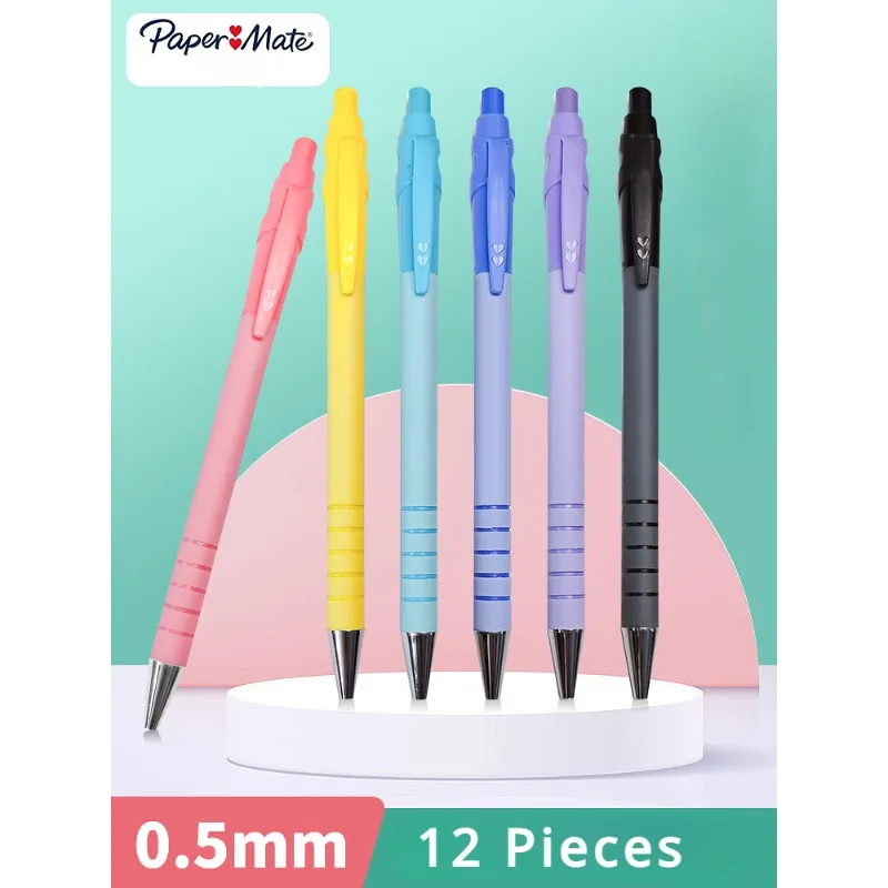 canetas esferograficas ultra pastel paper mate flexgrip tinta preta em barris pastel material escolar kawaii ponto fino 05 mm 12 pcs 01