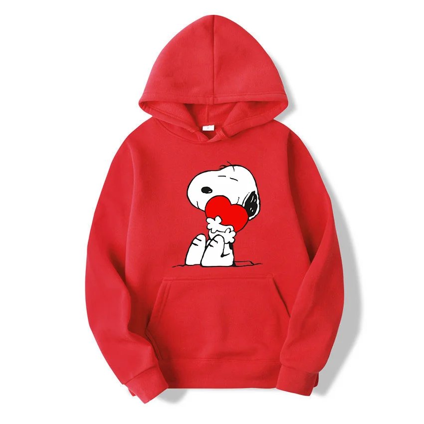 Popular cartoon character Snoopy Charlie Brown hooded hoodie for men and women, casual sports street hoodie for couples