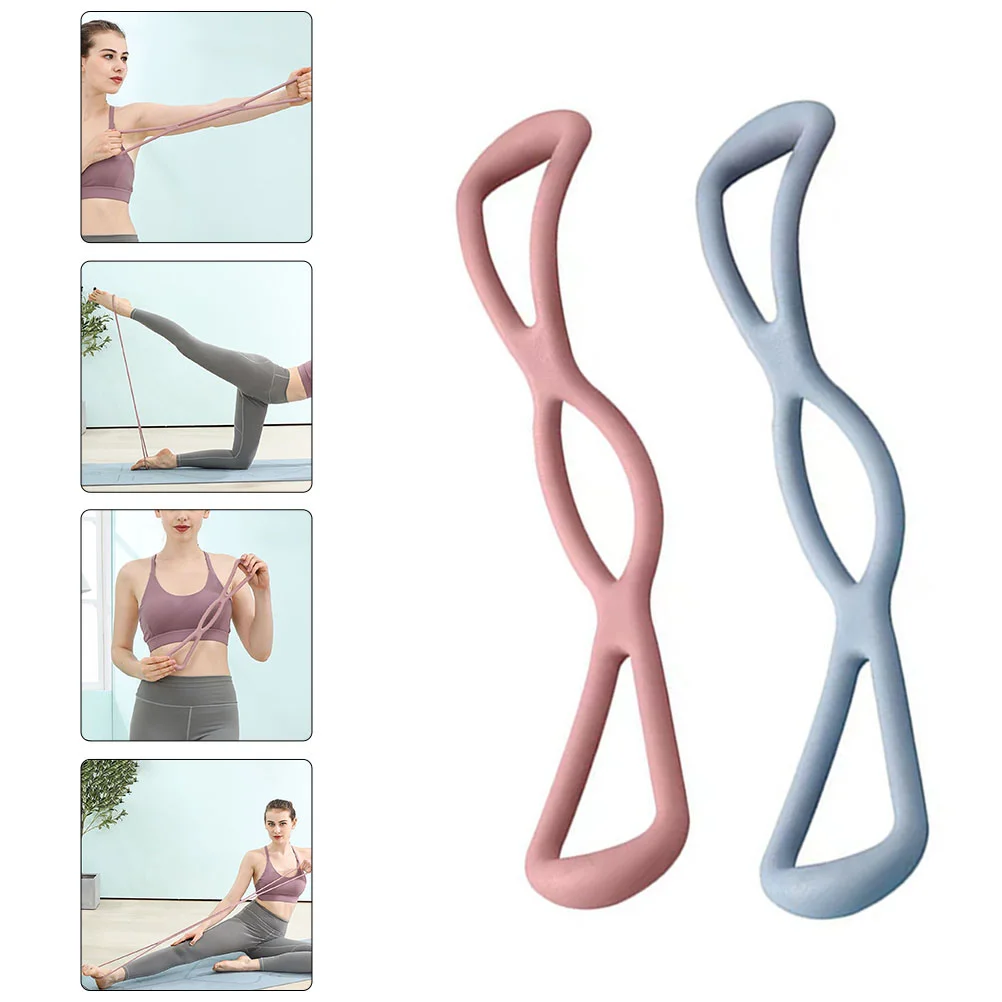 

2 PCS Elastic Band Figure 8 Tensioner Fitness Belt Yoga Equipment Tpe Muscle Resistance Bands