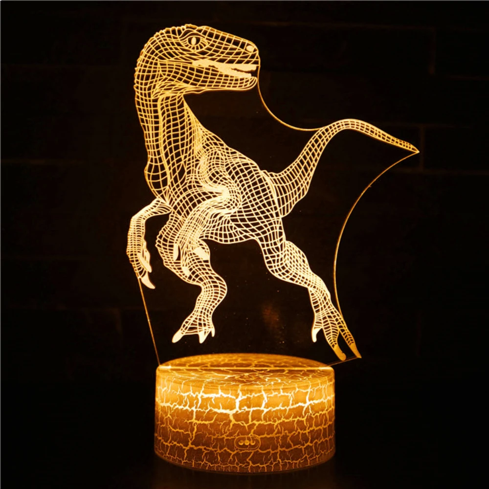 Nighdn  Dinosaur 3D Night Light for Boys Hologram Illusion Lamp 7 Color Changing Christmas Birthday Dinosaur Gifts for Kids Room