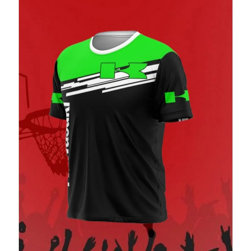 

MOTO-Kawasaki Summer Outdoor Sports Men Quick Drying Breathable Motorcycle T-shirt Thin Motorcycle Sports Comfortable T-shirt