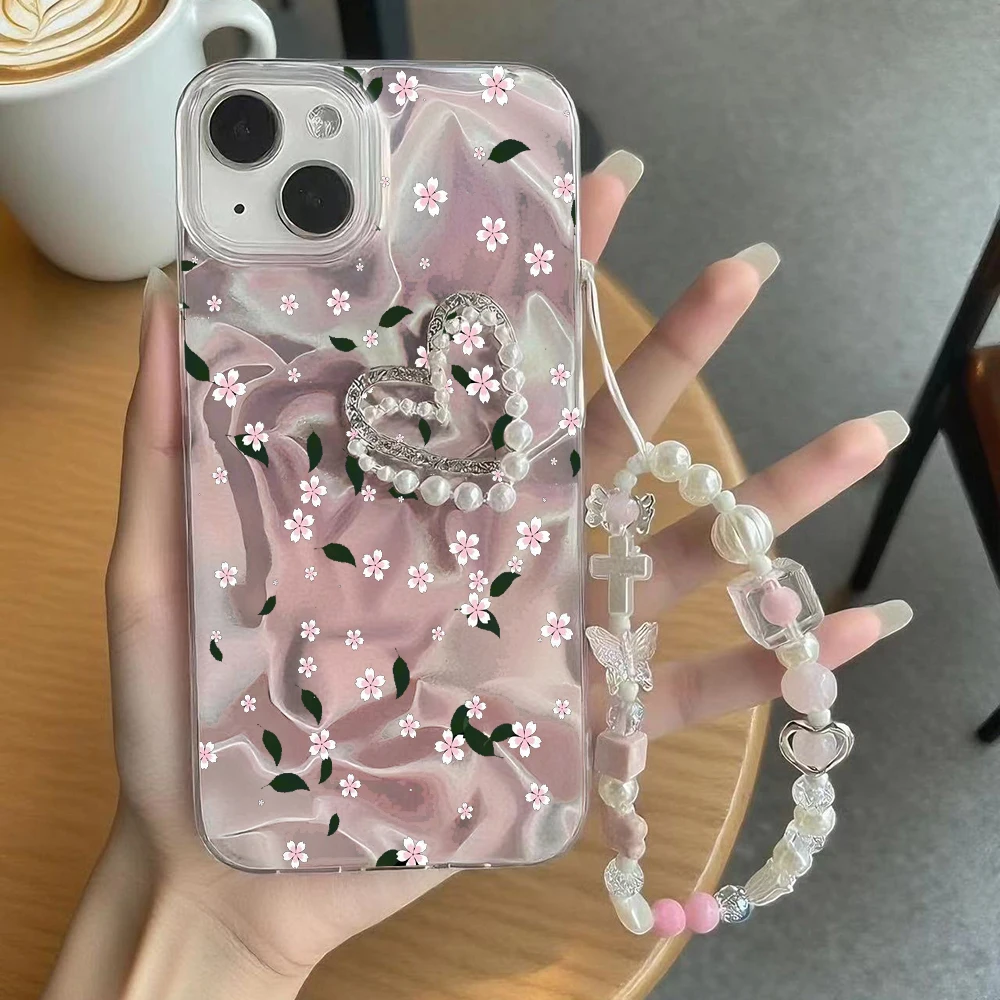 Funda de oso de flores para Motorola Moto EDGE 60 50 Pro 60S 60 50 Fusion G86 G56 G54 G84 G75 G60 G35 50 Ultra G34 E15 G15 cubierta de cadena