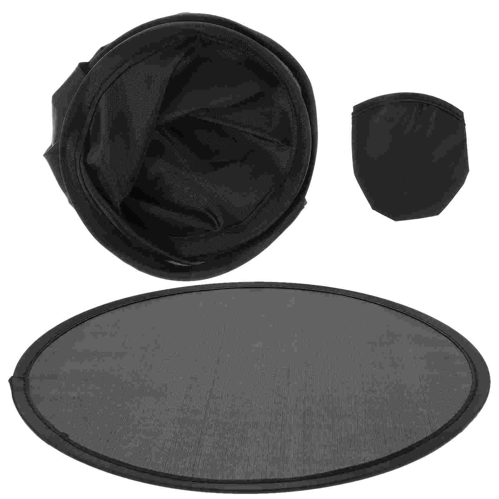 

2 Pcs Black Portable Hand Fans Folding Decorative Accessories Foldable Round Fans Handheld Circular Fans Home Decor Traditional