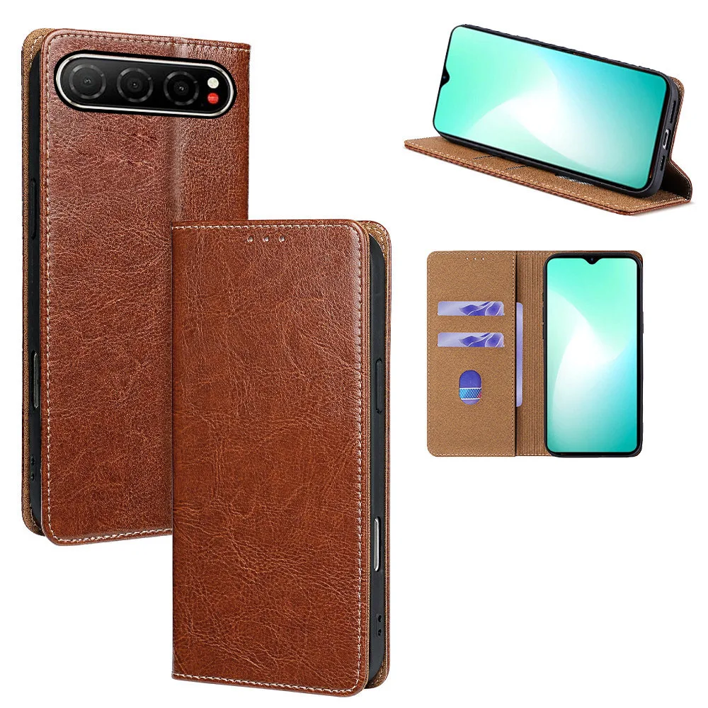 

Premium Genuine leather Flip phone Case For ZTE nubia Air Music Focus 2 Ultra Pro Neo RFID shockproof card slot wallet cover