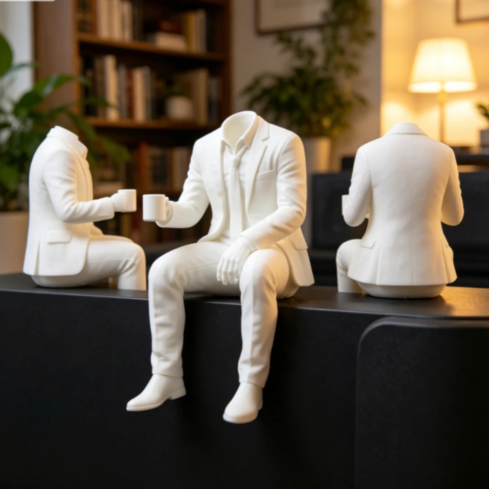 Elegant Coffee Faceless Gentleman Edge Decor Man Sculpture Handcraft Boss Gifts Bookshelf Study Room Ornaments Office Desk Decor