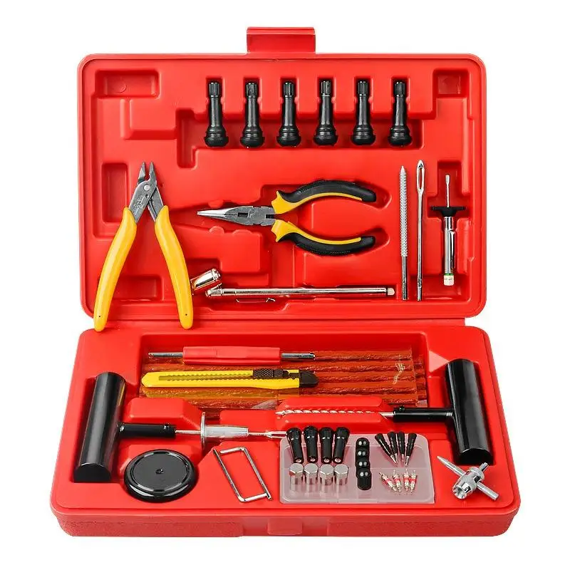 

Heavy Duty Tire Repair Kit 74p Piece Value Pack Fix Punctures and Plug Flats Tire Puncture Repair Kit for Cars Trucks Motorcycle