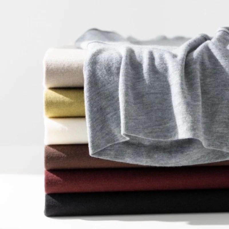 Birdtree Wool Cotton Blended Solid Bottoming Underwear,Women Pile Neck Full Sleeve Tops,2025 Autumn Winter Pullover T59038JF