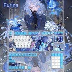 Mechanical Keyboard Caps Gaming Cartoon PBT Keycap Anime Genshin Impact Furina Role 125 Keys Personality Cherry Profile KeyCaps