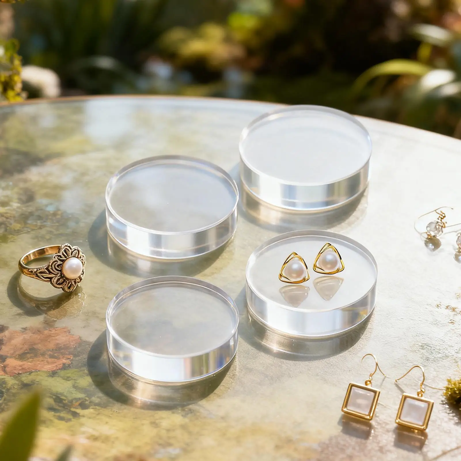 

Acrylic Blocks For Display 4 Pieces Round Storage Base Round Acrylic Display Stands For Mineral Specimen Art Craft Workplace