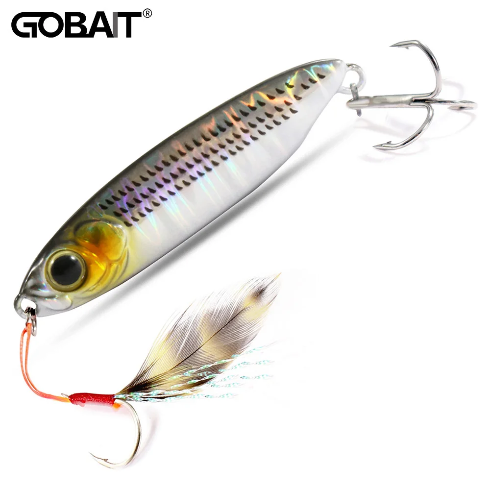 Feather Fishing Colorful Carbon Metal Jig Lure Spinning Spoon Artificial Bait Bass Hook of Minnow Sinking Casting Pesca Tackle