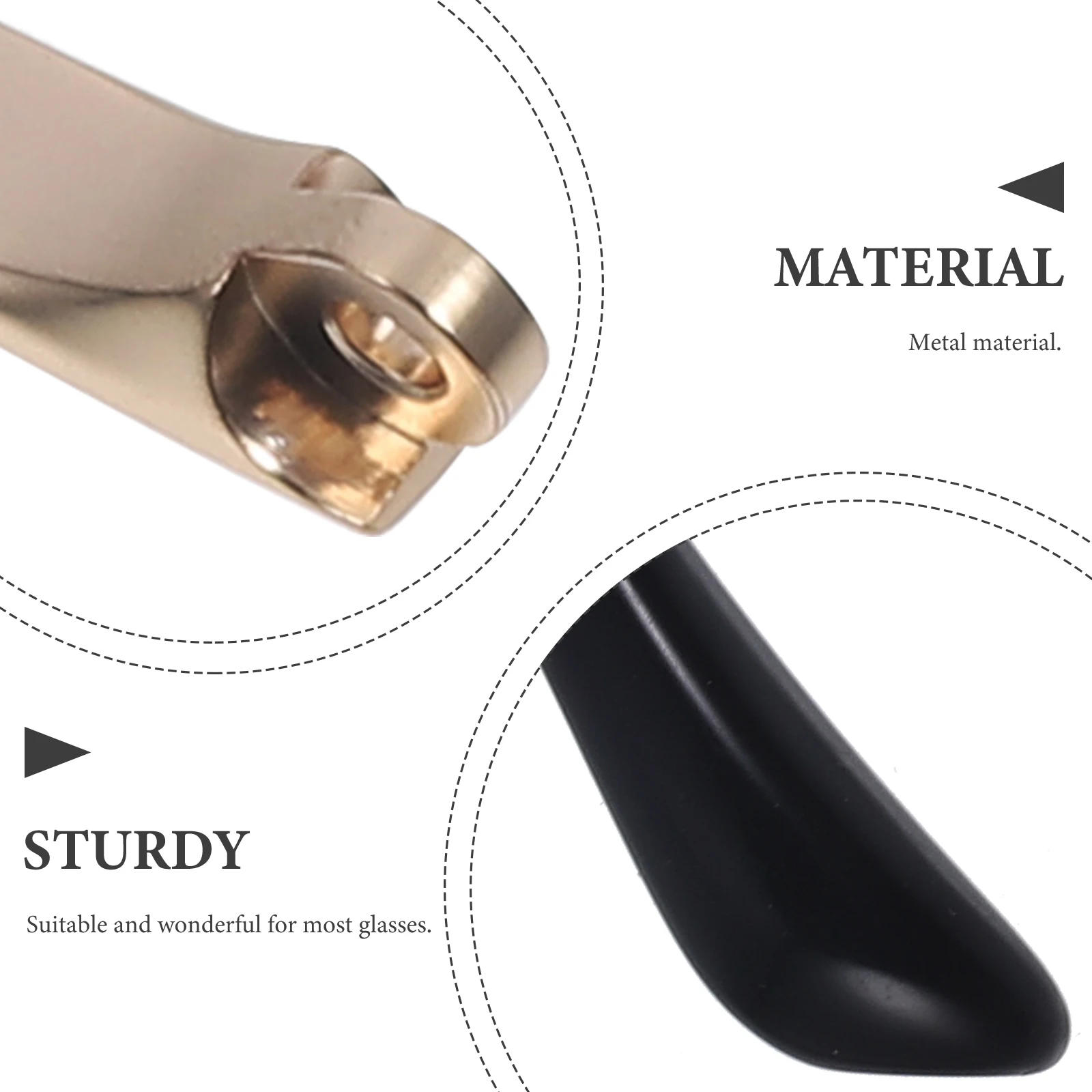 

Eyeglasses Replacement Temple Metal Spectacle Legs for Sunglasses Reading Myopia Glasses Universal Black Frame Repair Kit