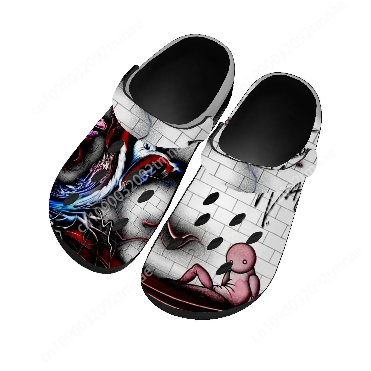 The Wall Home Clog Mens Women Youth Boy Girl Sandals Shoes Garden Bespoke Custom Breathable Shoe Beach Hole Slippers Black