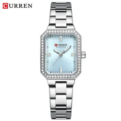 CURREN 9102 Women's Small Square Quartz Watch Waterproof Diamond Women's Watch