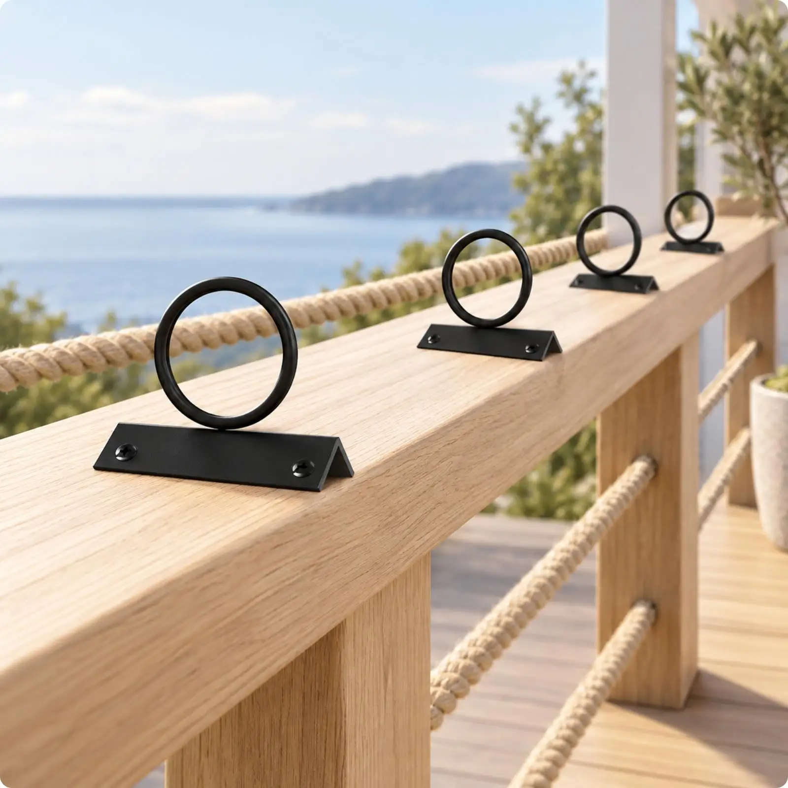 90 Degree Corner Rope Holder Bracket 304 Steel for Marine Railing Post Yacht Dock Outdoor Deck