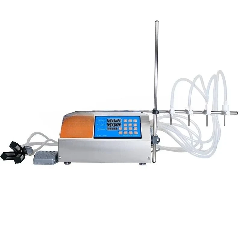 4-Head peristaltic pump liquid filling machine, semi-automatic essential oil, cosmetic liquid, hand sanitizer, milk