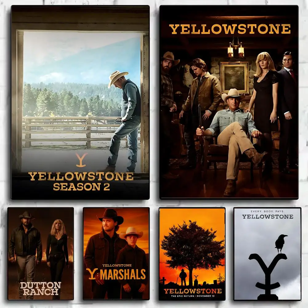 TV Show Y-Yellowstone Poster Wall Art Print Sticker for Bedroom Living Room Dorm Office Modern Home Decor