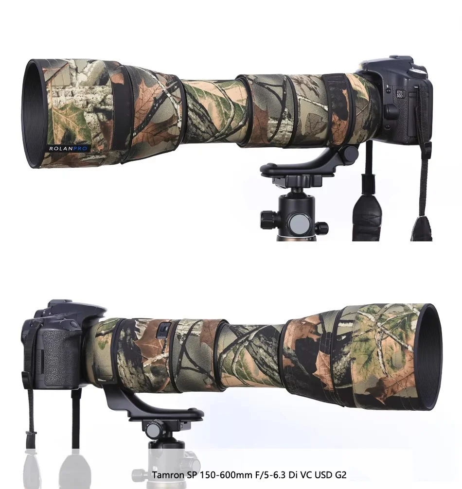 ROLANPRO Lens Coat For Tamron SP 150-600mm F/5-6.3 Di VC USD G2 A022 Protective Case Camouflage Camera Rain Cover Guns Sleeve
