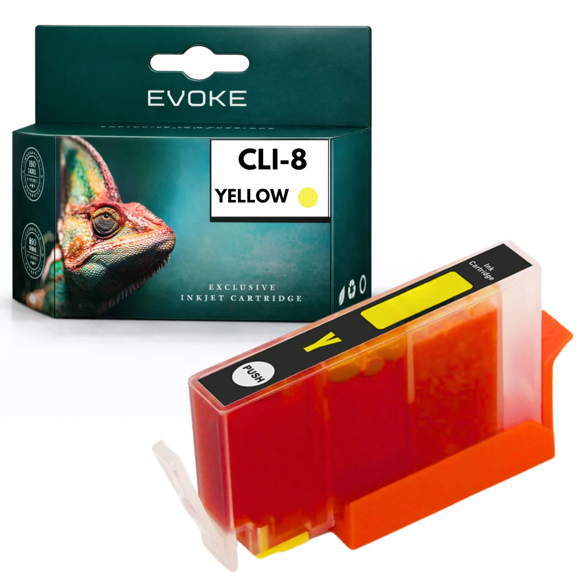 Evoke compatibele inkt voor Canon Cli-8Y Cli8Y Cli-8 Cli8 0623B Geel Pixma Ip3300 Ip3500 Ip4200 Ip4300 Ip4500 Ip5200 Ip5300 Ip6600D Ip6700D Ix4000 Ix5000 Mp500 Mp510 Mp520 Mp530