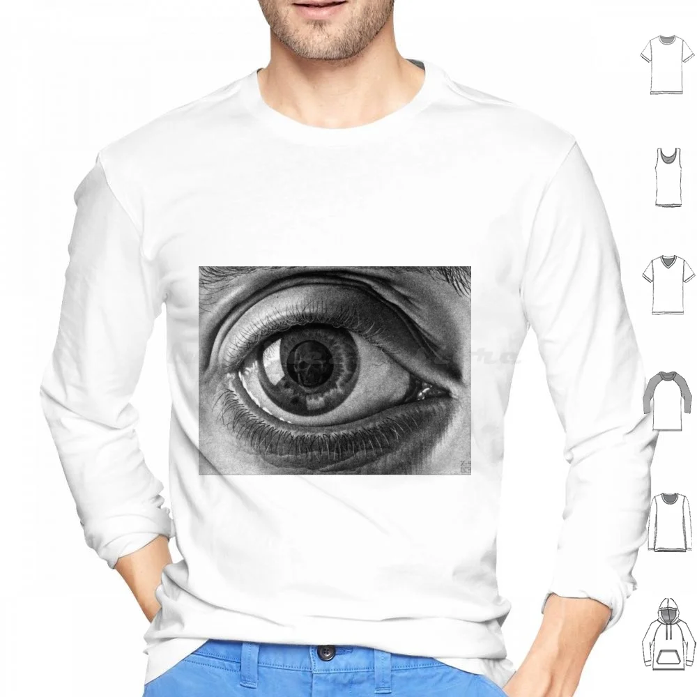 Eye By Cornelis Escher Hoodies Long Sleeve Escher Cornelis Escher Artist Artists Lithograph Illusion Relativity M C