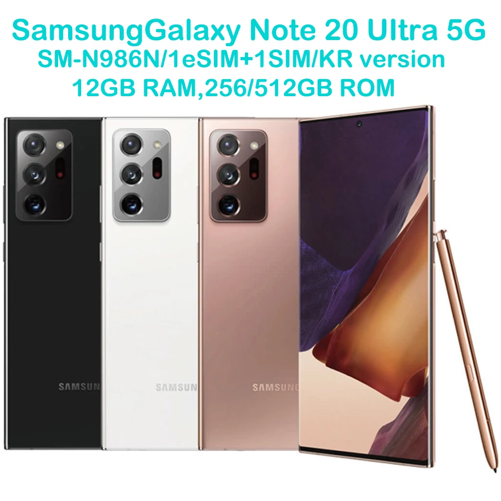 Samsung Galaxy Note20 Ultra 5G Note20U N986U Eight Core 6.9-inch Snapdragon 108MP 25W 4500mAh Samsung Android Smartphone Unlock