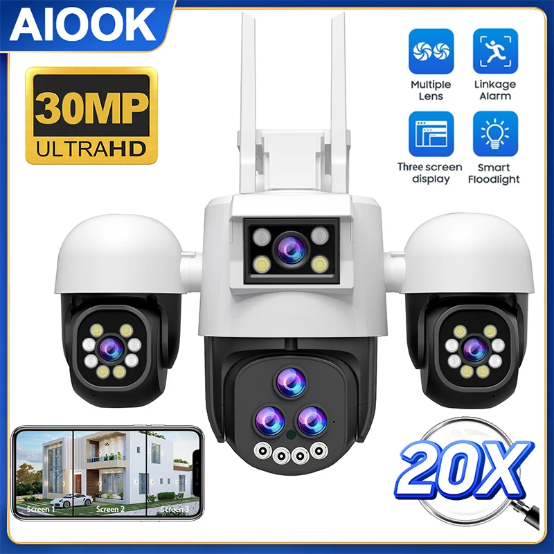 

AIOOK 20x ZOOM WiFi Camera PTZ HD 30MP Outdoor Waterproof Night Vision Two-way Intercom IPC360 HOME IP Camera Mobile Tracking