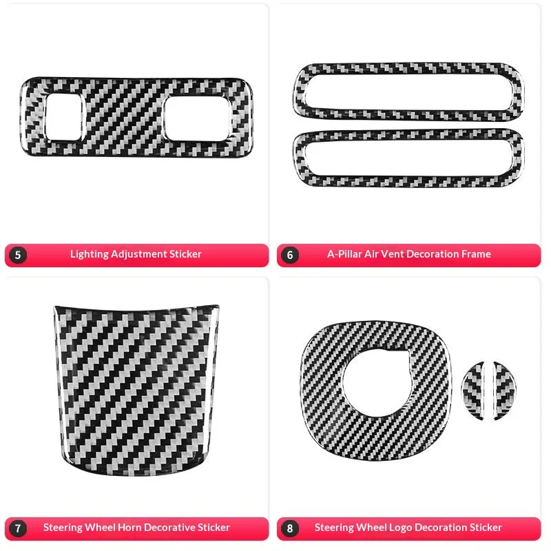 

For Volvo S90 2017-2022 Carbon Fiber Interior Trim Dashboard AC Vent Cover A Pillar Sticker Upgrade