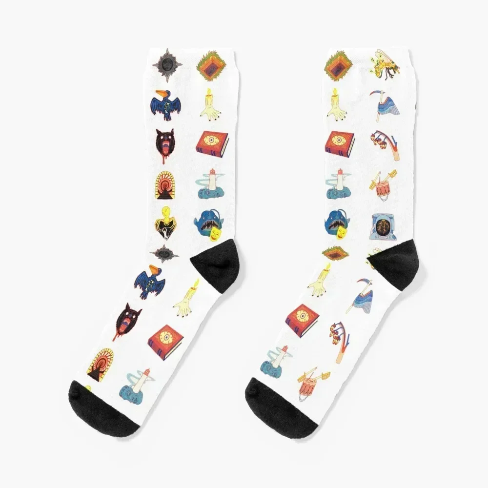 

15 Fears Risograph Icons Socks gifts bright garter Women's Socks Men's