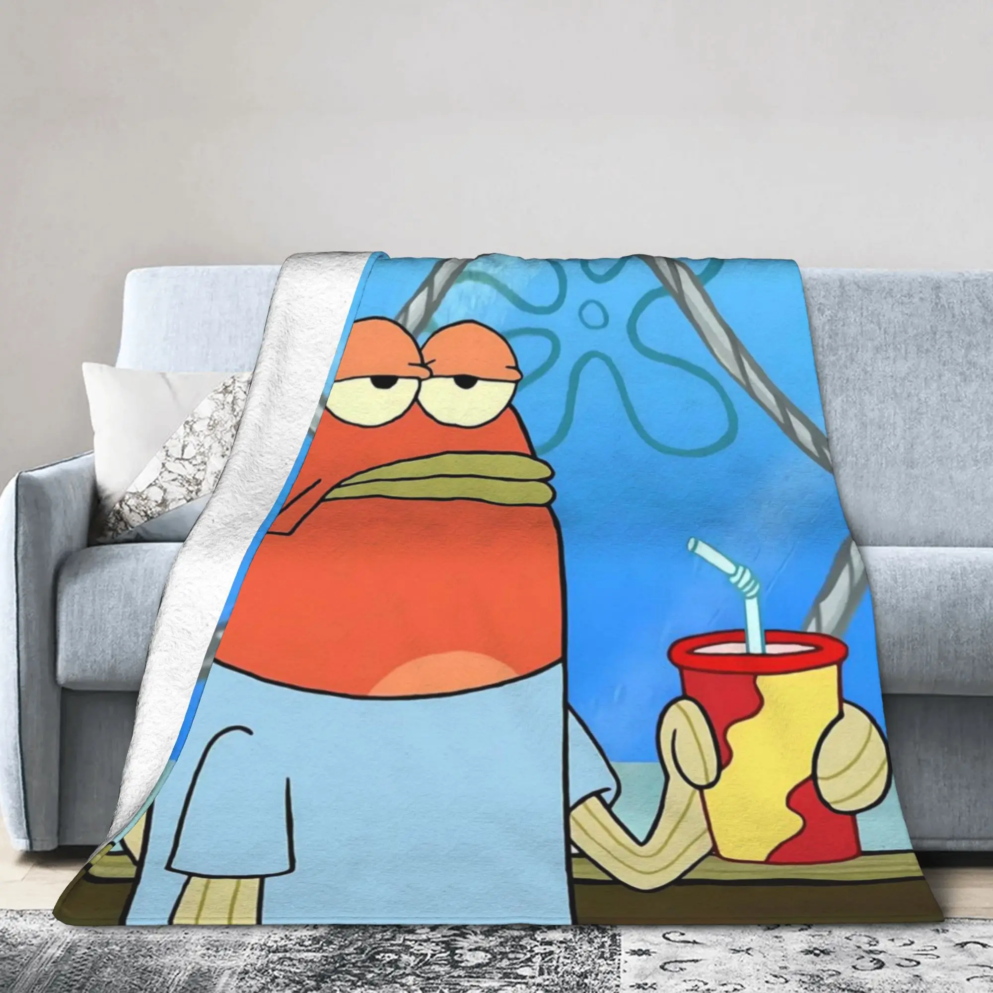 Bikinis Bottom Buddies Funny Fish Blanket Marine Flannel Novelty Breathable Throw Blanket for Chair Covering Sofa Textile Decor