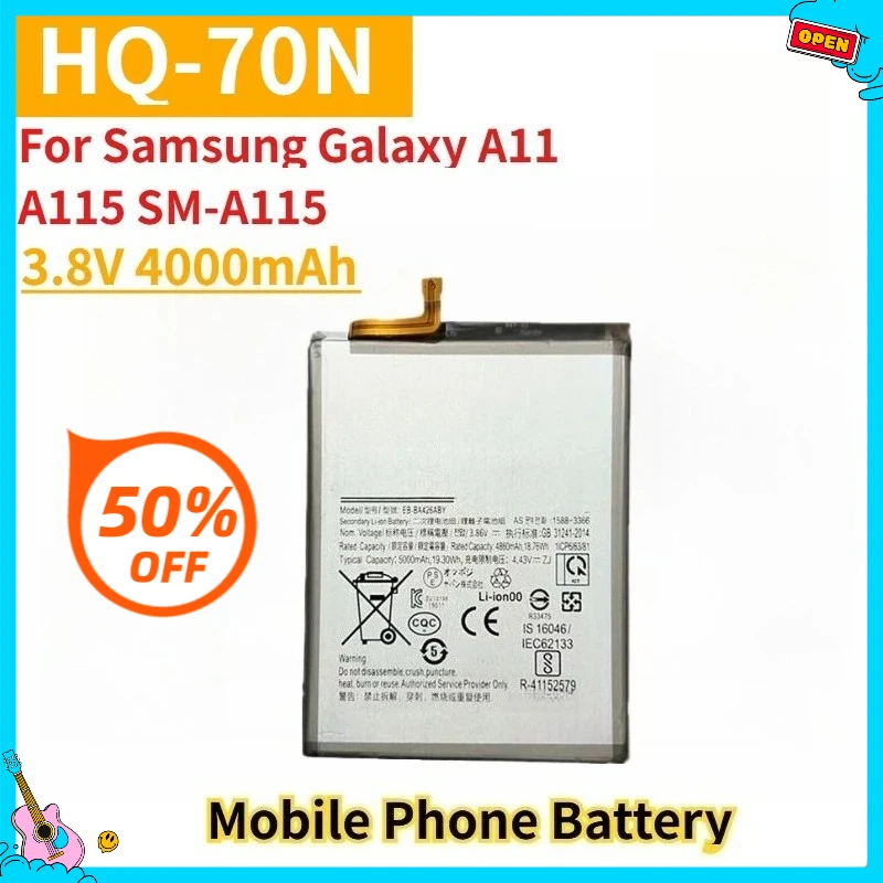 

New Replacement Mobile Phone Battery HQ-70N 3.8V 4000mAh for Samsung Galaxy A11 A115 SM-A115